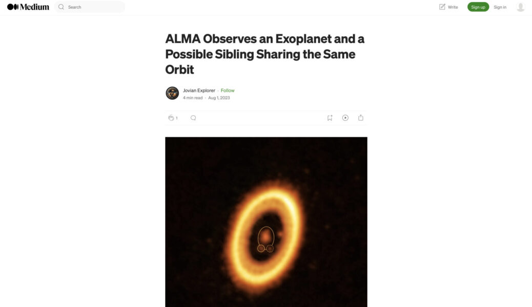 ALMA Observes an Exoplanet and a Possible Sibling Sharing the Same Orbit